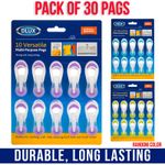 30 Soft Grip Clothes Versatile Pegs Rubber Grip Multipurpose Long Lasting Peg