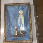 Framed Religious Figurine Depicting The Virgin Mary & St Bernadette At Lourdes