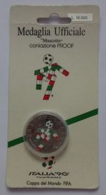 ITALIA 90 ITALY 1990 WORLD CUP COPPA DEL MONDO OFFICIAL MEDAL VERY GOOD