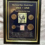 framed "The Great War - World War 1914 - 1918 Coins commemorative set