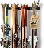 StoreYourBoard Ski Wall Rack 8 Pair Black Steel Heavy Duty Garage Home Storage