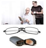 Black Frame Folding Reading Glasses +1.5 +2.0 +2.5 +3.0 with Carrying Case UK