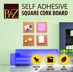 B&Z Self Adhesive Sticky Cork Board Square Tiles Mini Wall Bulletin Notice Board