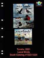 $26.50 Scott Value - 2021 TUVALU Birds 2 s/s South Pacific CV MNH NH UMM