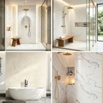 100% Waterproof Bathroom 10mm Thick PVC Wall Panel 2.4 Metre Shower Cladding