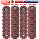 40x FLAP GRINDING SANDING DISCS 115mm 4.5" 40 60 80 120 GRIT ANGLE WHEEL UK