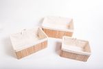 ECO FRIENDLY BAMBOO STORAGE BASKETS WITH LINING-3 BASKETS FOR THE PRICE OF ONE