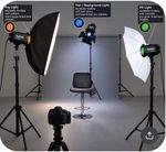 3 Multiblitz D-5000 Profilite Studio Flash Units Flight Case  cables photography