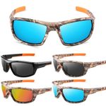 Camouflage Frame HD Polarised Sunglasses - Hunting, Shooting Wrap Safety Glasses
