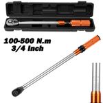 3/4" Drive 100-500Nm Calibrated Torque Wrench Adjustable Torque Wrench Ratchet