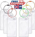 6-Pack Clear Waterproof Cruise Luggage Tag  Holders with Zip Seal & Steel Loops