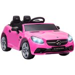HOMCOM Mercedes Benz SLC 300 12V Kids Ride On Car Remote Pink Ages 3-6