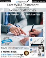 Last Will & Testament + Power of Attorney Home writing Pack - No Solicitor