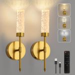 1/2x Rechargeable Battery Operated Dimmable LED Wall Light Wireless Wall Sconces