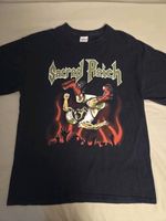 SACRED REICH BAND TOUR SUMMER 2009 T-SHIRT LARGE P2P 21.5" GILDAN WORN METAL🇬🇧