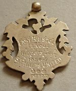 ANTIQUE SILVER MEDAL BADGE EAST BRISTOL FOOTBALL LEAGUE St PHILIPS UNITED c1896