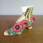Old Tupton Ware Ladies Boot Shoe Poppy Floral Hand Painted