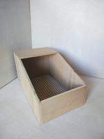 Mesh‑Bottom Rabbit Kindling Box 15"x9"x8" Open‑Fronted 9mm Hardwood Ply Nest Box