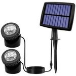 UK Solar Pond Spotlights, LED Solar Underwater Lights with Dual 3091