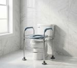 Raised Toilet Seat with Handles, Adjustable Height Toilet Riser for Seniors, Hea