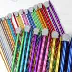 Coloured Knitting Needles Aluminium Metal Knit Pins 21 Sizes in 35cm Length