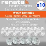 10x Renata Watch Battery Swiss Made - Silver Oxide - Joblot All Sizes Batteries