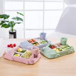 Kids Food Tray with Cup Car Shaped Dinner Plates Bamboo Fiber Feeding Food Tray