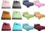 4pc Non Iron Plain Sheets Set (Fitted Sheet 25 cm + Flat Sheet + Pillow Cases)