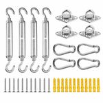 12Pcs Stainless Steel Sun Sail Shade Canopy Fixing Fittings Hardware Accessory