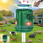 Ultrasonic Solar Power Animal Repellent Pest Repeller PIR Dog Cat Bird Outdoor