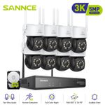SANNCE 5MP Two Way Audio CCTV Camera System Wifi IP 10CH NVR Security Wireless 