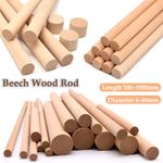 Wooden Dowel Rod Smooth Rod Wood Doweling DIY Diameters 6-60mm Length 100~1000mm