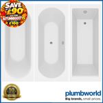 Modern Bathroom Single & Double Ended Straight Bath Gloss White Acrylic Bathtub