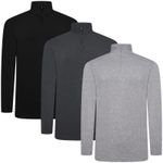 Mens Base Layer Quarter Zip Thermal Long Sleeve Breathable Training Under Shirt