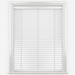 White Real Wooden Venetian Blinds With Tapes 35 / 50mm Slat Custom Made To Size