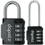 Padlock Combination Long / Short Shackle 4 Digit Lock Locker Gym Bag Travel Case