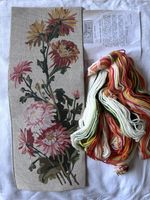 Vintage RBC tapestry Flowers 19cm x 50cm Made in France