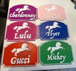 Personalised Horse Stall Stable Door Name Plaque Sign with Horse Silhouette