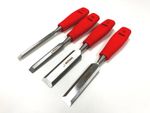 Wood Chisel Set Woodworking Bevel Edge Hand Carpentry 4PC - 1/4 1/2 3/4 1"