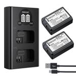 ENEGON NP-FW50 Battery(2 * 1300mAh) and LCD Charger Kit for Sony ZV-E10, A6000, 