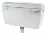 LOW LEVEL SIDE ENTRY EXPOSED PLASTIC WC TOILET WALL MOUNTED LEVER CISTERN SET