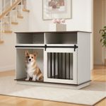 Dog Crate Furniture Wooden Kennel for 2 Dogs TV stand W/ Storage Self Dog Cage