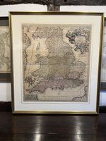 Nicolas Visscher. Antique Map Of England And Wales 1719. Framed.