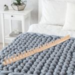 Wooden Loom Frame for DIY Throw Blankets Wooden Peg Frame Hand Knitting Gift