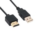 HDMI To USB Cable USB To HDMI Male Power Supply Cord Pure Copper