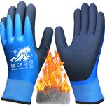 PROGANDA Waterproof Winter Work Gloves for Men L, Blue -Waterproof Thermal 