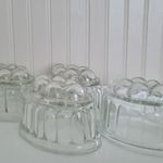Set Of Four Vintage Glass Jelly Moulds (Photo Prop/Display) P&P Included