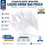 Clear Plastic Spouted Liquid Drink Bag Pouch 100, 200,250,300,400,500ML Reusable