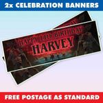 STRANGER THINGS Personalised Birthday Banners 2x Banner Any Name Any Age