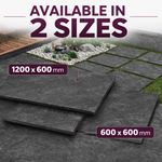 2cm Porcelain Paving Slabs Matt Black Outdoor Garden Patio Tiles 2 Sizes Pallet